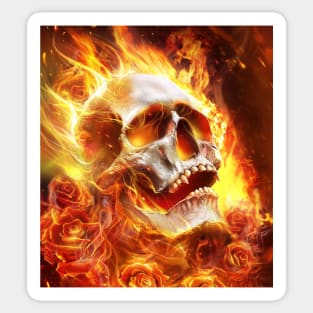 Fire Skull Sticker